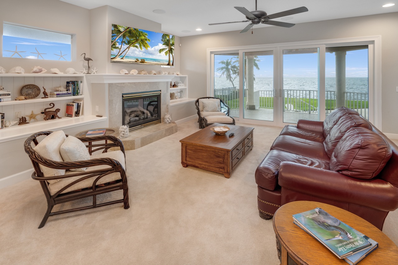 Great room with bay views