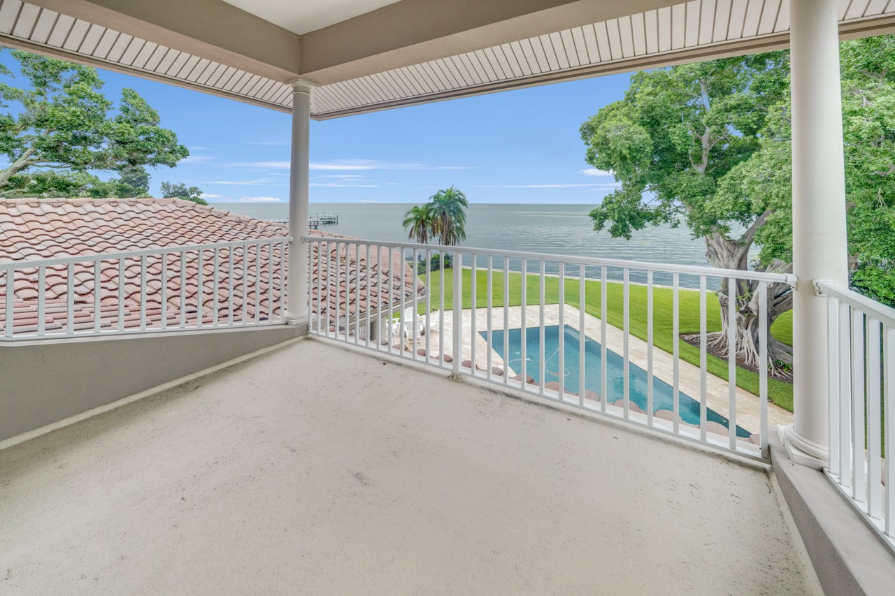 Upper balcony over the heated pool