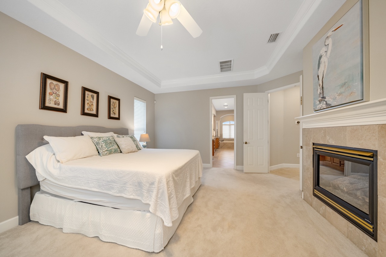 Primary suite with fireplace